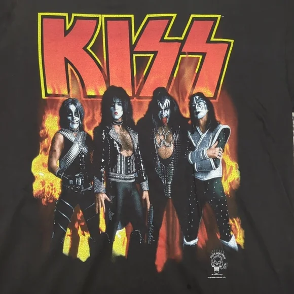 Vintage 1996 KISS Band Tee XL Cronies USA Made Fire Graphic Rock Shirt - Picture 3 of 5